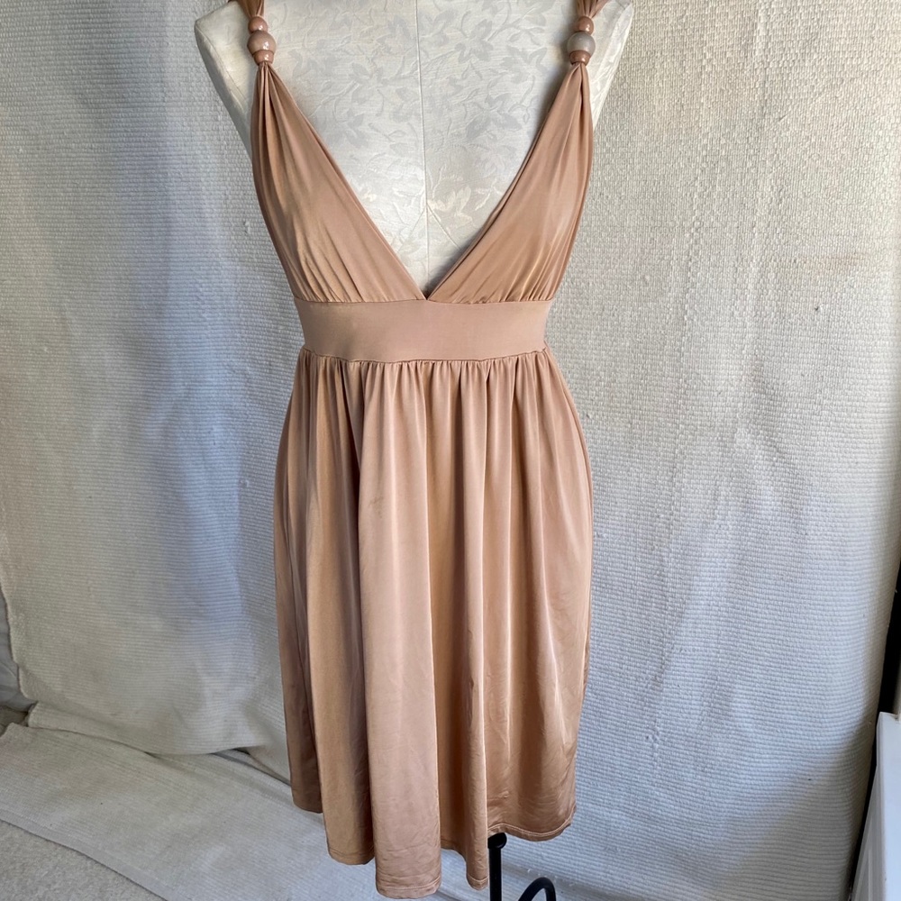 Zimmermann S M Babydoll Easy Tank Dress Tan Pink